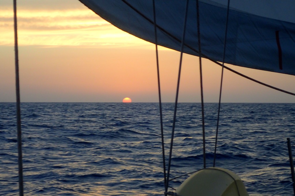 Sunset at Sea Curacao to Colombia - No Land in Sight